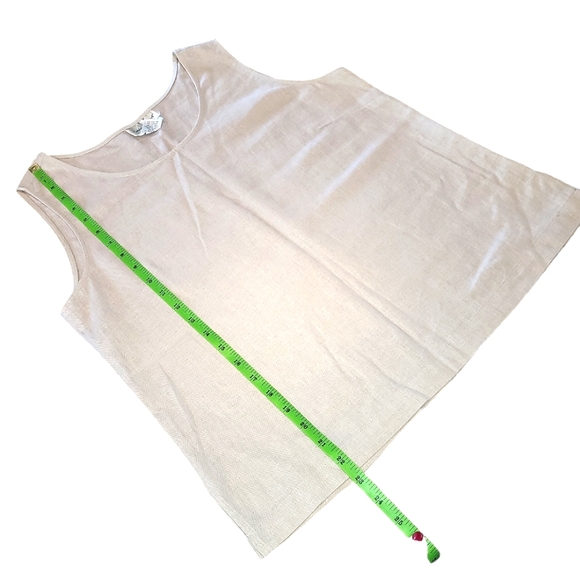 Coldwater Creek sz M linen blend 2-piece pant set tan - Picture 12 of 13